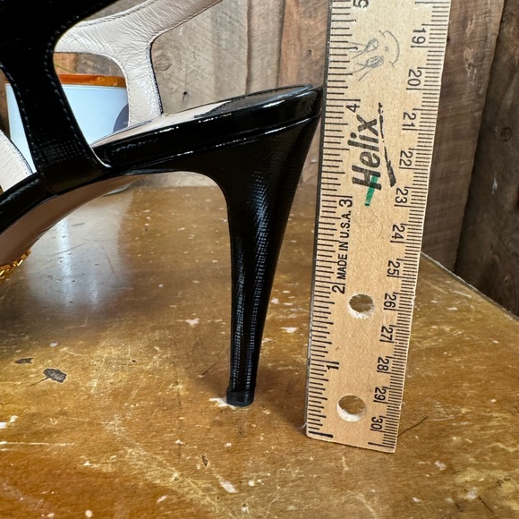 Prada "Authentic" Black Textured Leather Platform Sandals - Size IT 40/US 10 - Picture 10 of 11